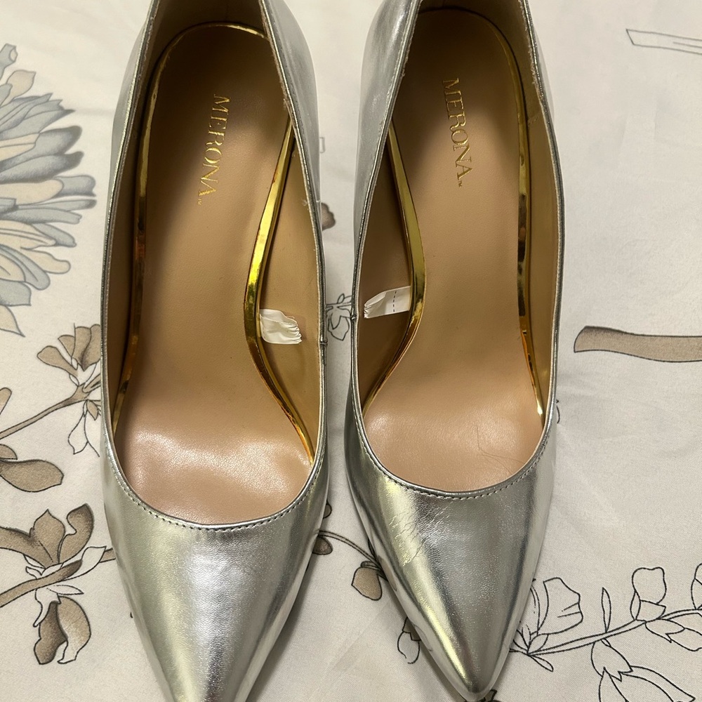 Merona Silver Stiletto Heels-never worn